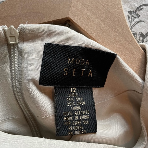Moda Seta Vtg Silk Linen Blend Shift Dress - Picture 9 of 10